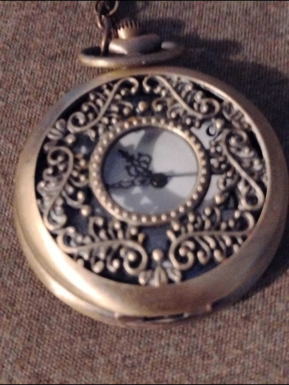 Antique Gold Filigree Pocket Watch Pendant